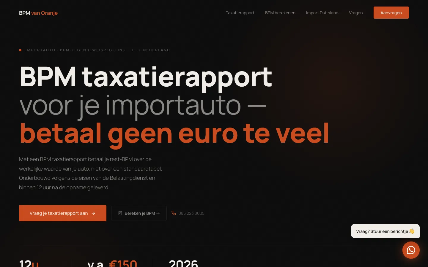 BPM van Oranje op desktop