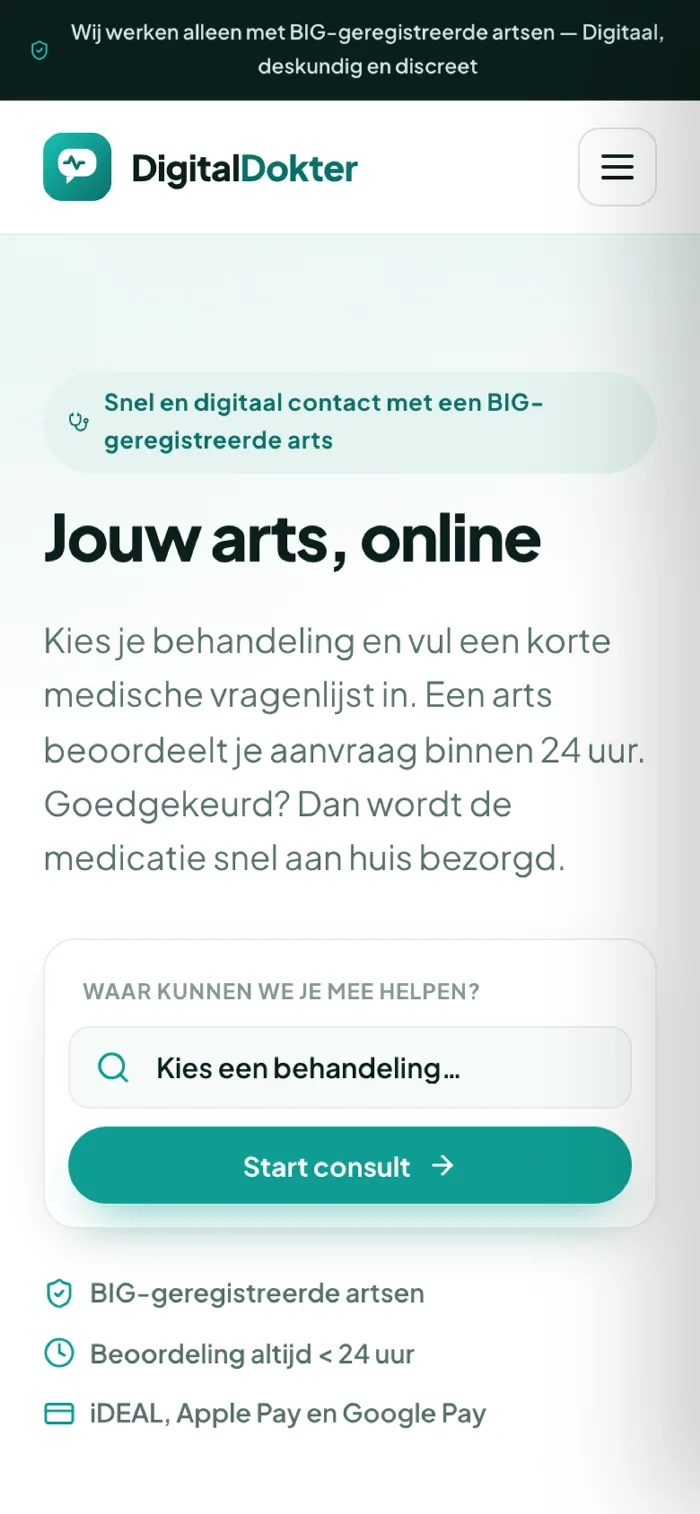 DigitalDokter op mobiel