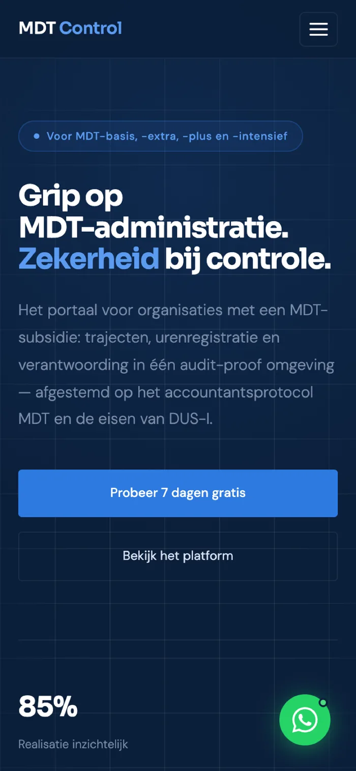 MDT Control op mobiel
