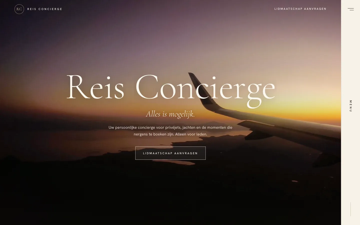 Reis Concierge op desktop